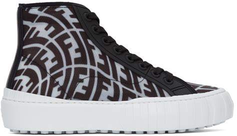 fendi black trainers|fendi high top sneakers women's.